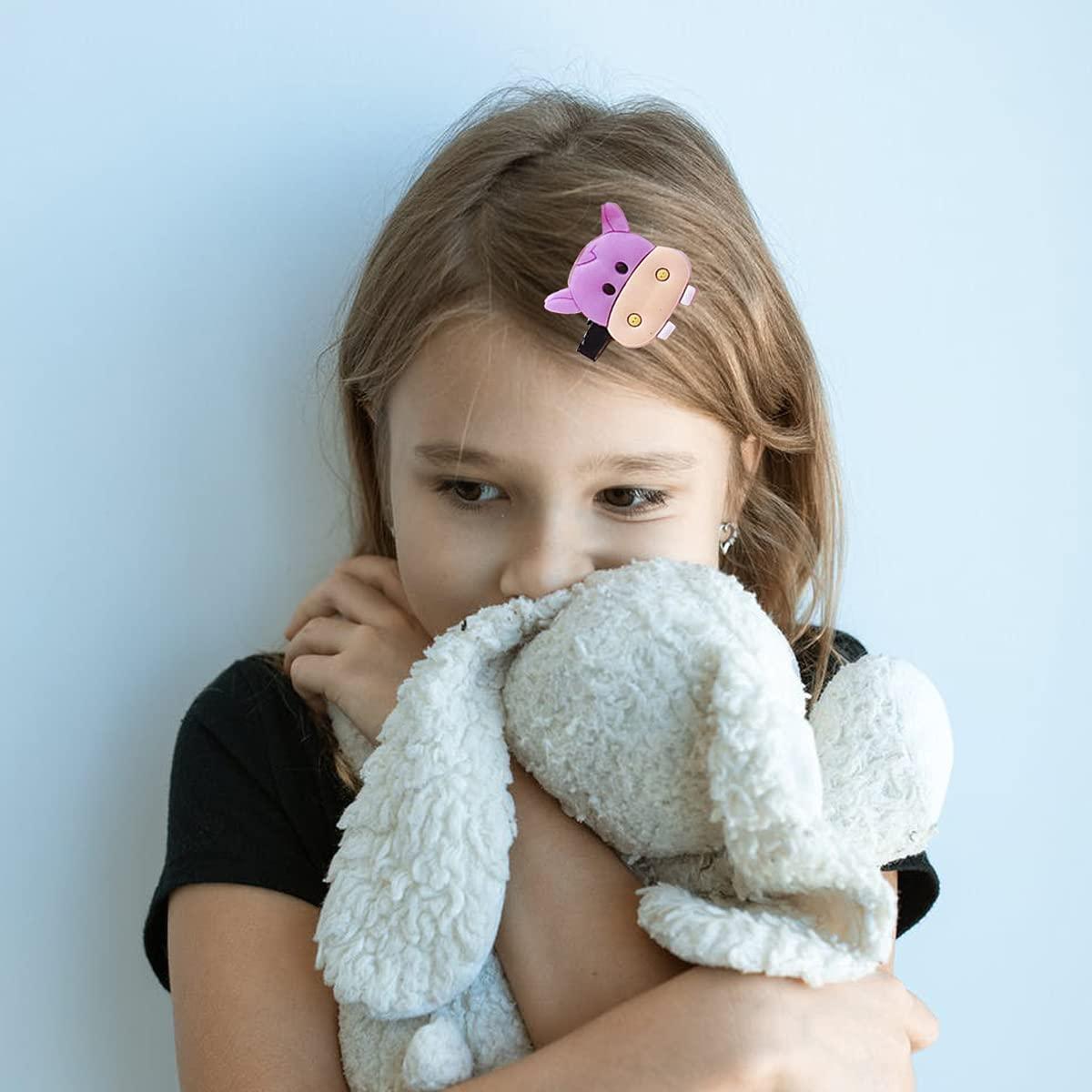 Petunny Petunny Baby Girls Hair Clips,Cute Candy Barrettes Rainbow Hair Pins for Toddlers Cute Hair Pins Snap Barrettes Fully Lined Alligator Clip for Infants Children Kids Hair Accessories(Purple Girl)