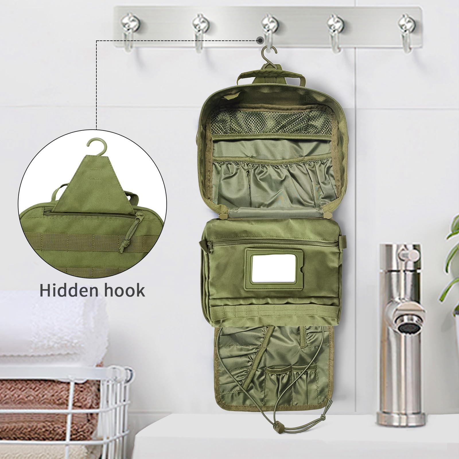 SUNRISING SUNRISING Toiletry Bag for Men Travel Bag for Toiletries Mens Toiletry Travel Bag Toiletry Bags Hanging Travel Toiletry Bag Dopp Kit for Men Toiletry Bags for Traveling Shaving Bag for Men Army Green