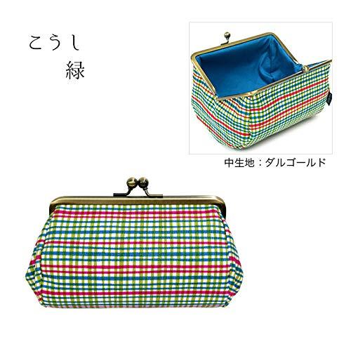 ??? Inokichi Hand Printed, Tawara style Cosmetic Pouch, Coin Pouch, Gamaguchi Cosmetic Pouch, Japanese Pattern, Japanese Modern, Artisan Hand Print, Kyoto, Made in Japan, Auspicious Pattern, Auspicious Pattern, Lattice, koshi - pink,