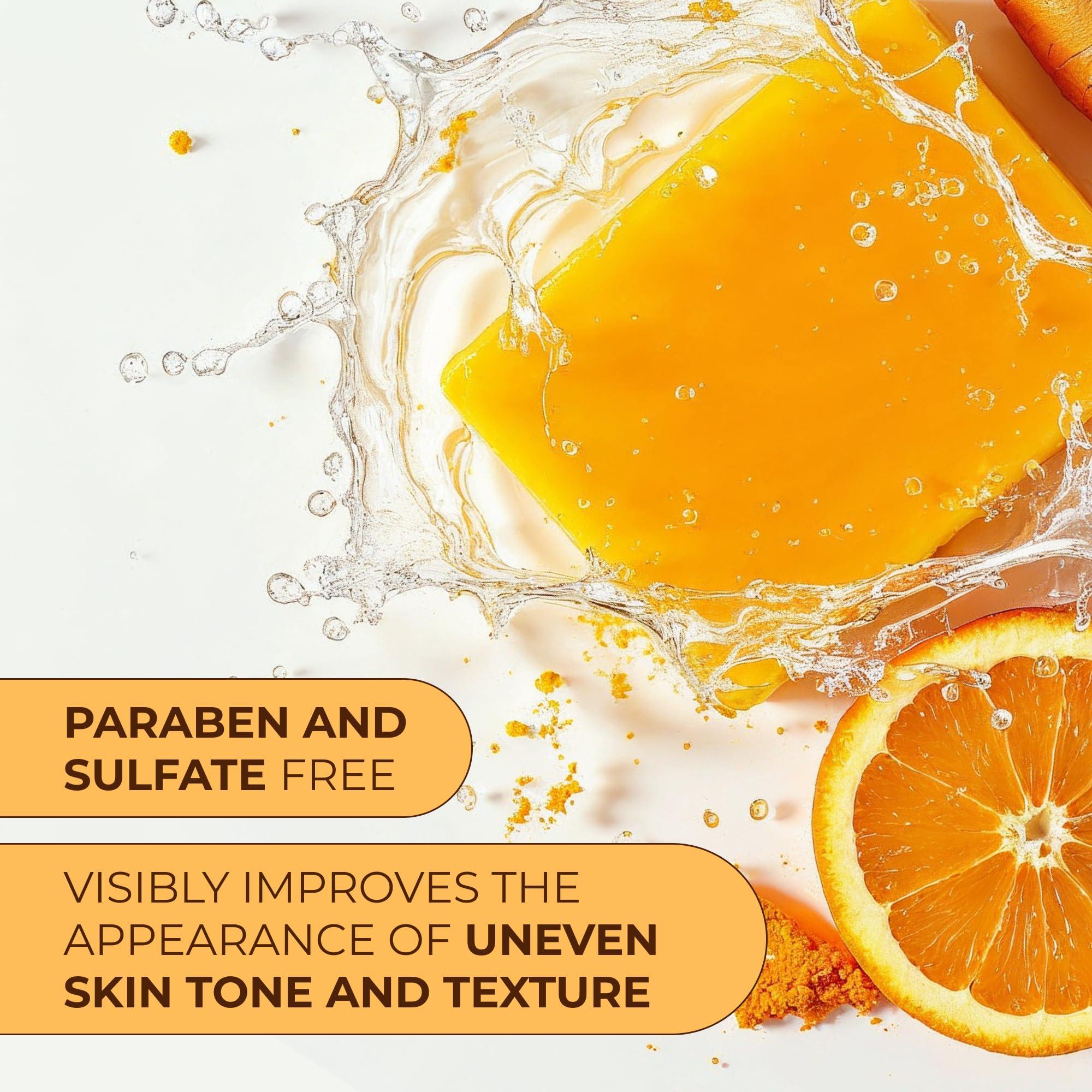 Glo Melanin Glo Melanin Organic Turmeric Soap for Dark Spots & Acne, Turmeric Soap for Skin Brightening and Clearing Formula, All Natural Turmeric Soap Bar