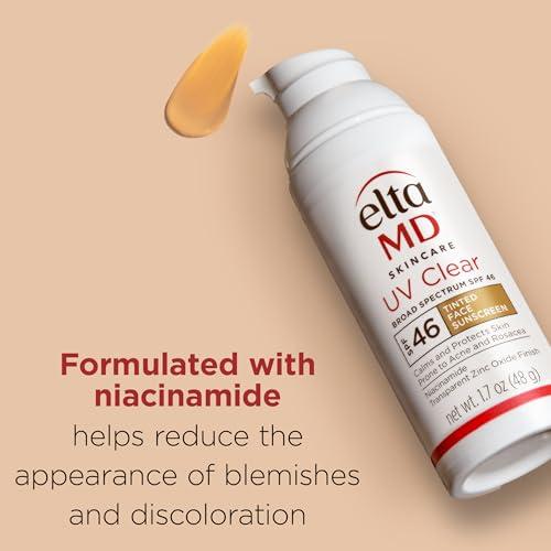 EltaMD EltaMD UV Clear Tinted Sunscreen for Face - Deep Tinted SPF 46 with Zinc Oxide, Oil-Free, Dermatologist Recommended, 1.7 oz (Pack of 2)