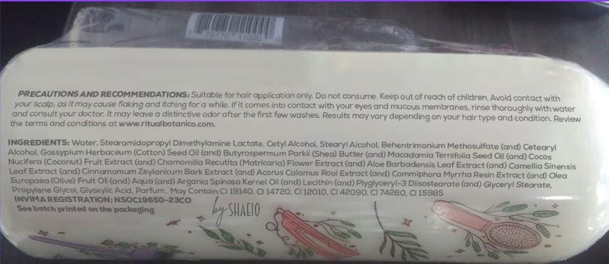 SHAEIO RITUAL BOTANICO Colombian Organic Keratin - 250 ML. Vegan Keratin Hair Mask with 12 Natural Oils and Amino Acids for Smoothing Hair