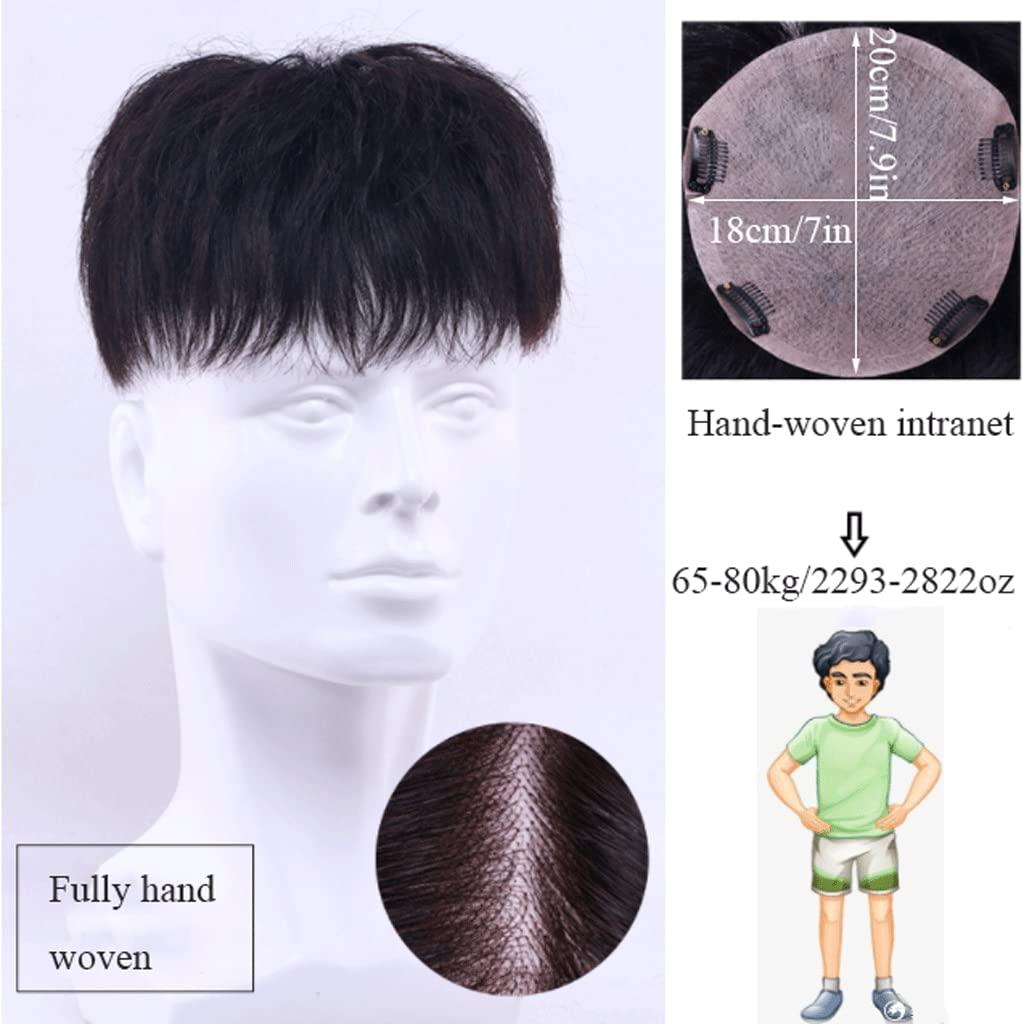 SOBOUR SOBOUR Heat Resistant Black Mens Wigs Handsome Mullet Wigs For Men Natural Looking Heat Resistant Real Human Hair Wig For Male Guy Daily Wear Synthetic