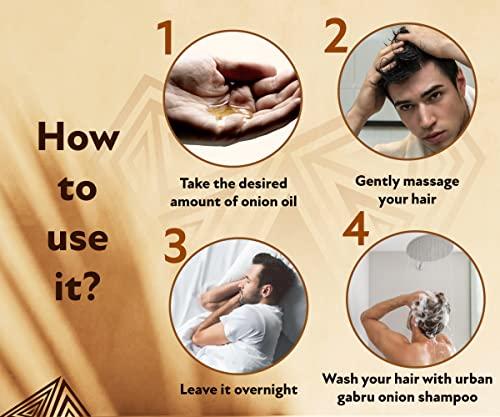 urbangabru Urbangabru Onion Oil for Hair growth Organic | Onion Juice, Hair Oil for Dry Damaged Hair and Growth (8 Fl Oz)