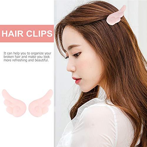 Beaupretty Beaupretty 1 Pair Angel Wings Hair Clips, Plush Angel Wings Hair Pins Non Slip Hair Clamps Cute Hair Accessories for Girls Women(Light Pink)