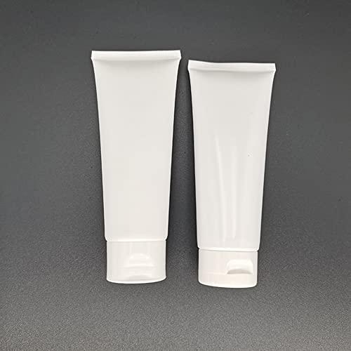 QUUPY 12PCS Refillable Empty Plastic Tubes White Cosmetic Containers Plastic Soft Tubes Bottle for Package Facial Cleanser Hand Cream Cosmetic Lotion(50ML)