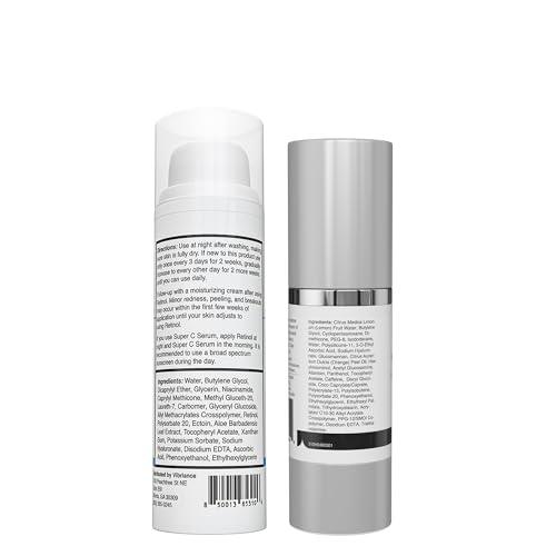 Vibriance Vibriance Dynamic Duo Skincare Bundle | Super C Vitamin Serum, Retinol Skin Care Set - Age-Defying Day and Night Routine