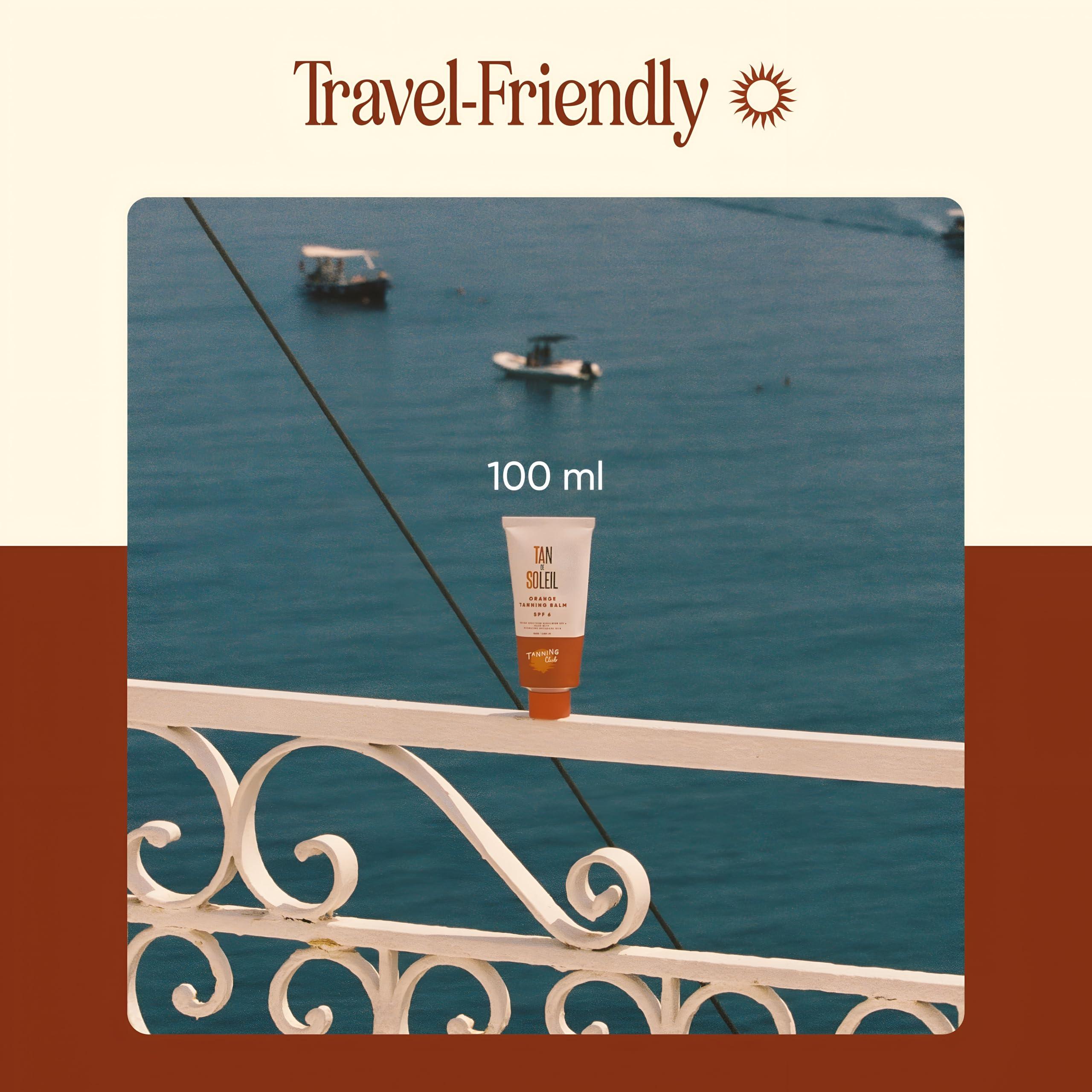 Tanning Club Tanning Club - Tan De Soleil Orange Sun Tanning Lotion - Tanning Gel with SPF 6 Sunscreen for Sun Exposure - Gentle Botanical Tanning Sunscreen for Sun-Kissed Glow - 100 ml