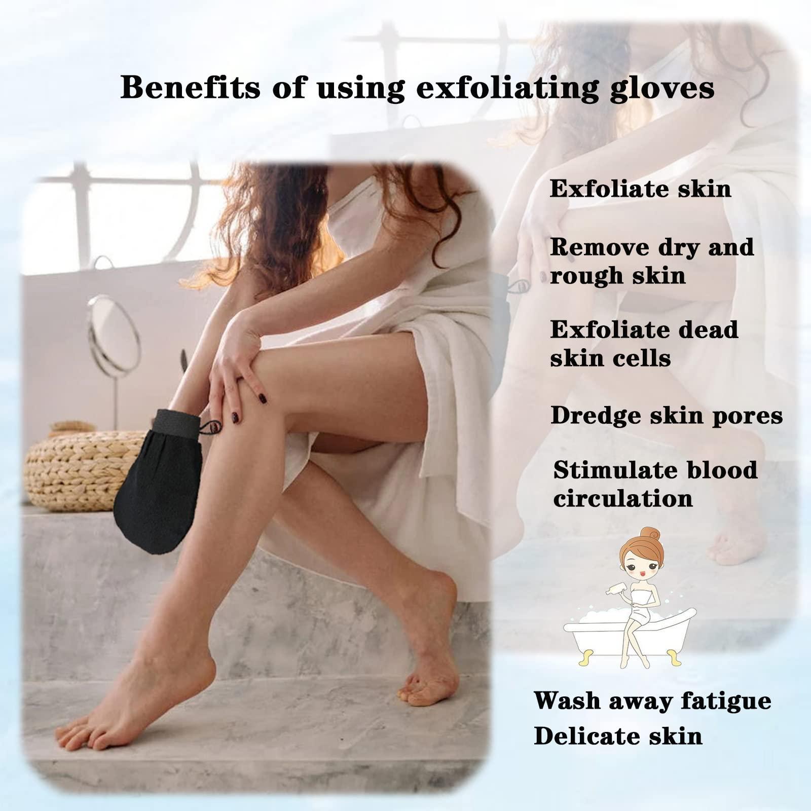 CIDOKAT CIDOKAT Exfoliating Mitt for Body Scrub Exfoliator Glove Revive Glow Keesa Exfoliating Glove Exfoliate Bath Korean Deep Exfoliating Gloves for Shower Dead Skin Remover Scrubber Exfoliation 1pcs White