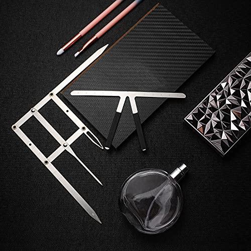 Frienda 2 Pieces Tattoo Eyebrow Ruler 3-Point Positioning Ruler Eyebrow Golden Ratio Caliper Microblading Ruler Brow Caliper Measuring Tool Plastic Eyebrow Caliper for Student (Silver)