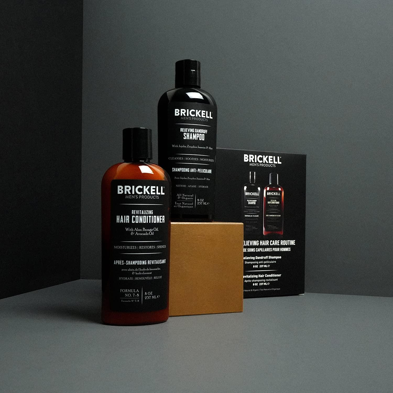 Brickell Men's Products Brickell Mens Daily Relieving Hair Care Routine, Dandruff Shampoo and Conditioner Set For Men, All Natural and Organic, Scented