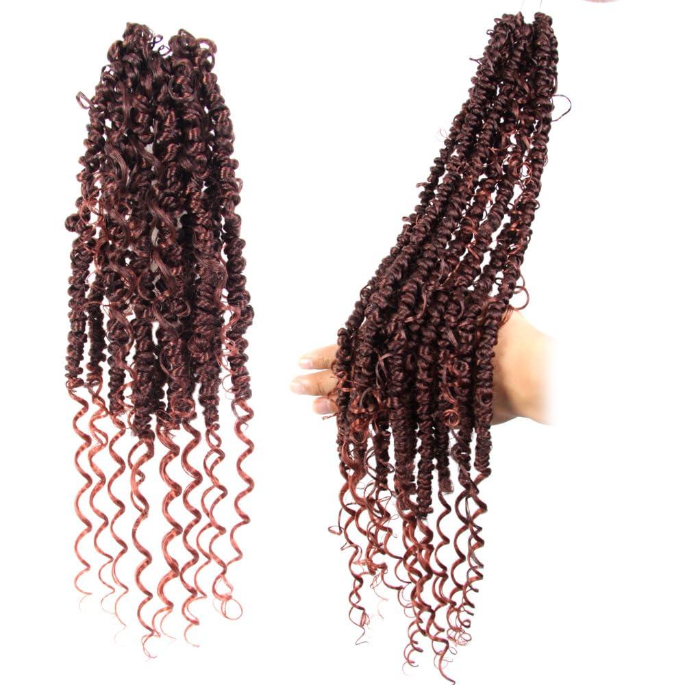 SERENDIPA SERENDIPA Goddess Passion Twist Hair with Curly End 12 Inch Short Pre-Looped Boho Style Crochet Braids Pre-twisted (8 Packs, T350)