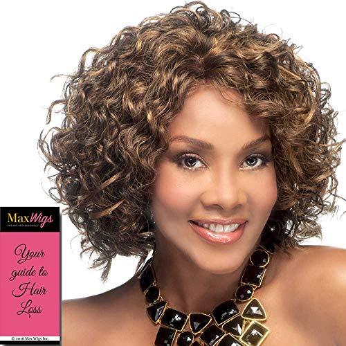 Vivica Vivica Oprah-2 Wig Color FS1B/33 Fox Wigs 6.5" Length Loose Mixed Spural Curls Synthetic Fiber Side Skin Part Pure Stretch Cap African American Black Womens Bundle MaxWigs Hairloss Booklet