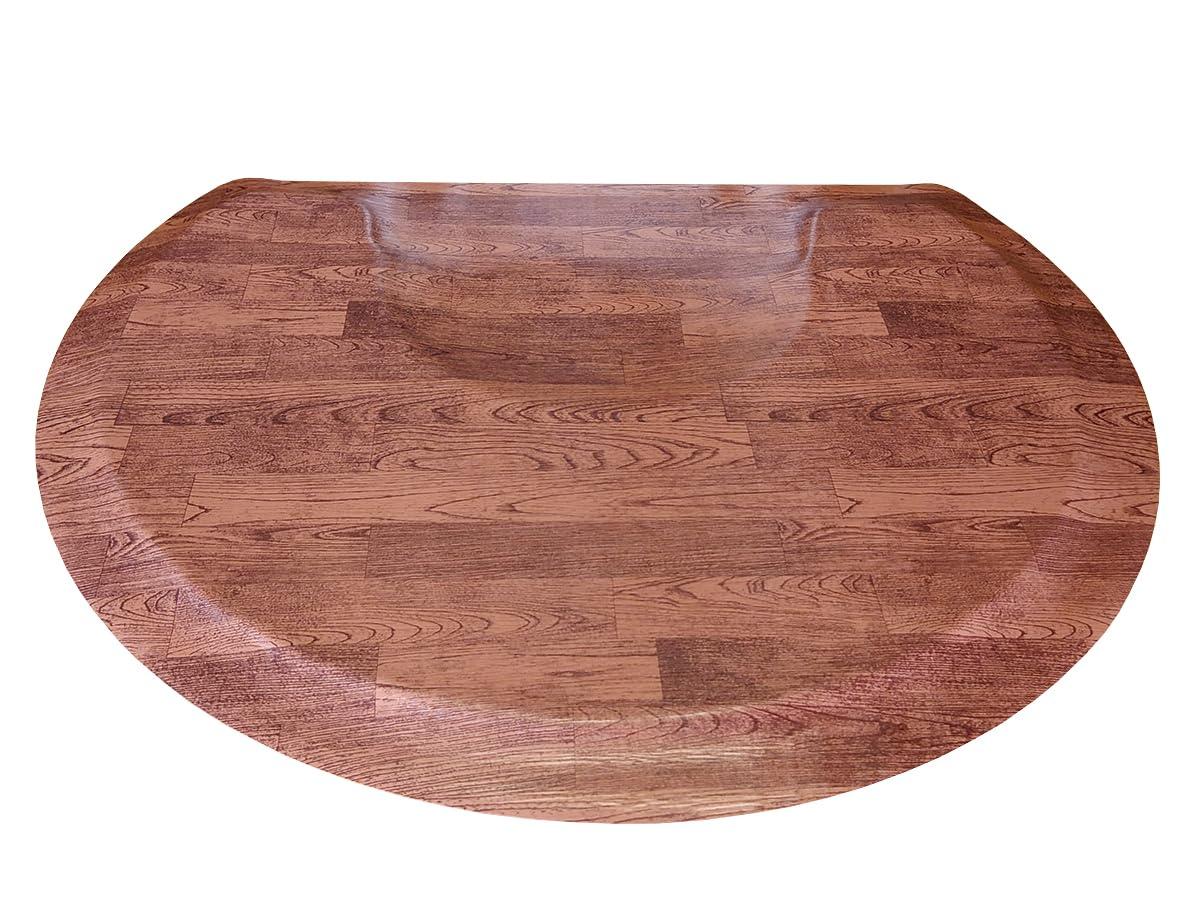 Rhino Mats Softwoods, Semi-Circle 4\' x 5\' x 7/8\" Thick, Oak, Salon and Barber Mat, Anti Fatigue Salon Chair Mat