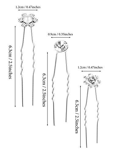 EBOOT 40 Pack Bridal Wedding Hair Pins Rhinestone Hair Clips Accessories for Women and Girls (Style B)