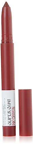 Maybelline New York Maybelline Super Stay Ink Crayon Lipstick Makeup, Precision Tip Matte Lip Crayon with Built-in Sharpener, Longwear Up To 8Hrs, Make It Happen, Berry Red, 1 Count