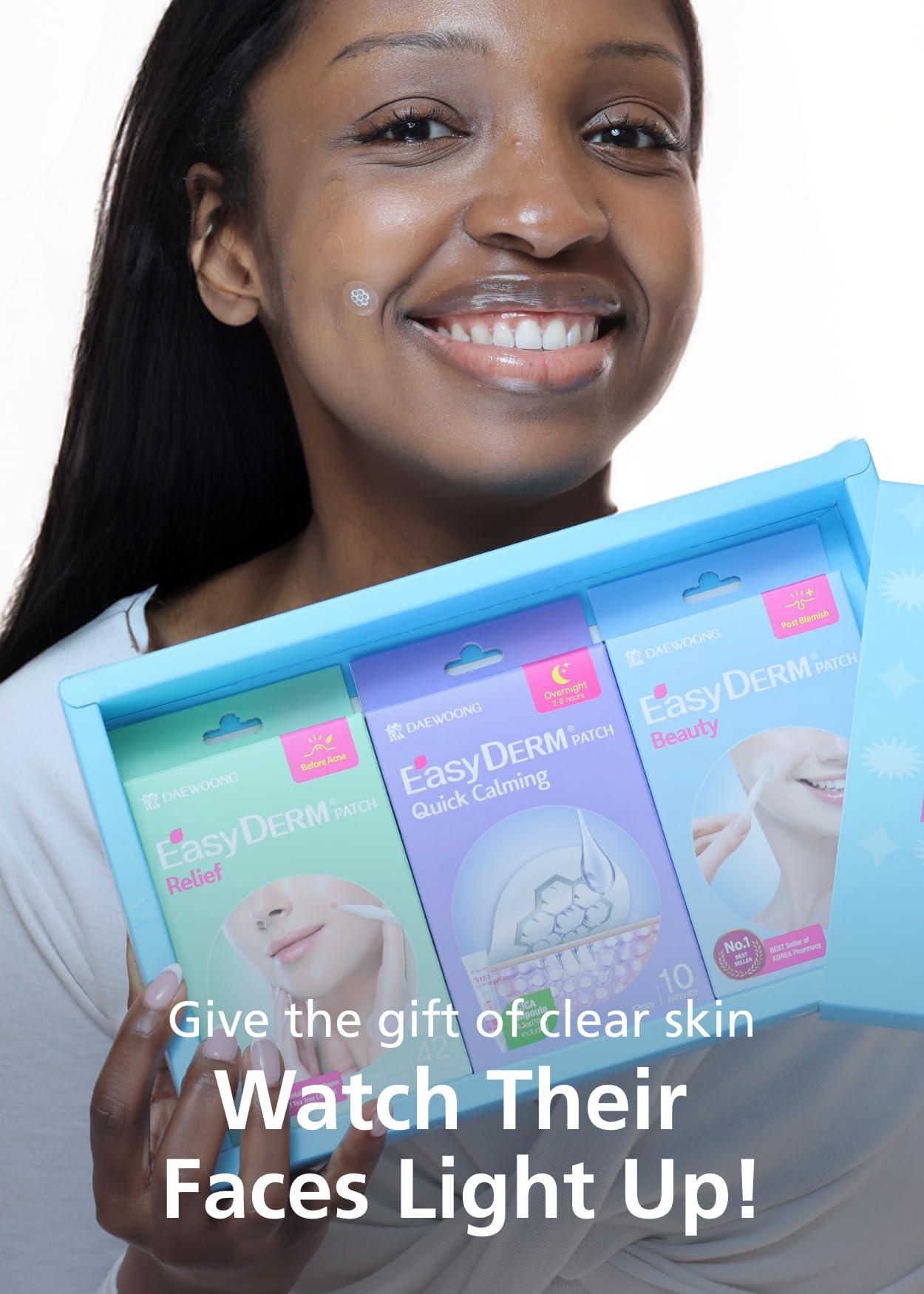 DWEasyDerm EasyDerm 3-Type Pimple Patches Gift Set, Acne care soluution, Korean Spot Patch to Cover ZitsQuick Calming(10ea) + Relief(42ea) + Beauty Patches(42ea)Teen girl gifts trendy stuff