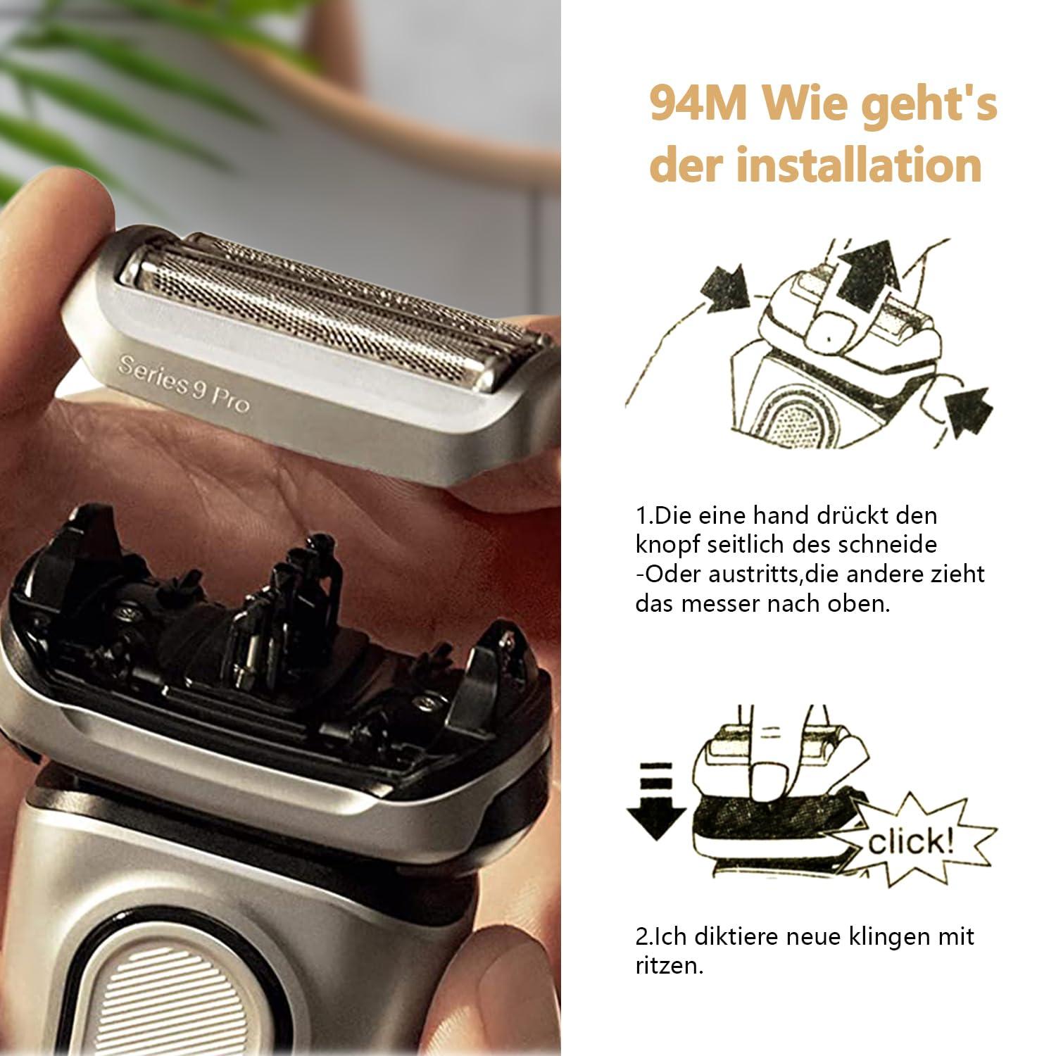 Muyfguo 94M Electric Replacement Shaver Head Accessories for Braun Series 9 Shaving Razor Head, Suitable for Braun S9 9290cc, 9291cc, 9370cc, 9376cc, 9293s, 9260s, 9295cc, 9385cc,