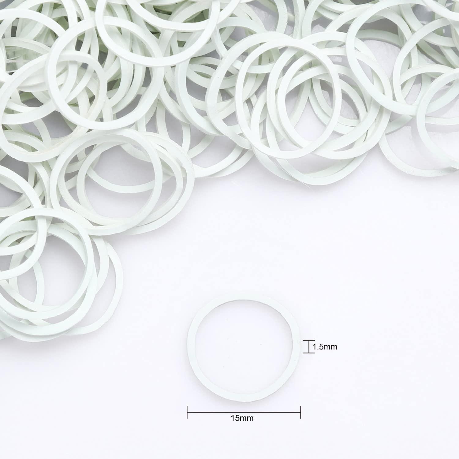 HOYOLS HOYOLS 1/2 Inch Small White Rubber Bands for Hair Ties Elastics Mini Toddler Braids Ponytail Holders for Baby Girls Infants Kids Thick Hair White Rubberbands No Damage Office 1000pcs (S) Latex-Free