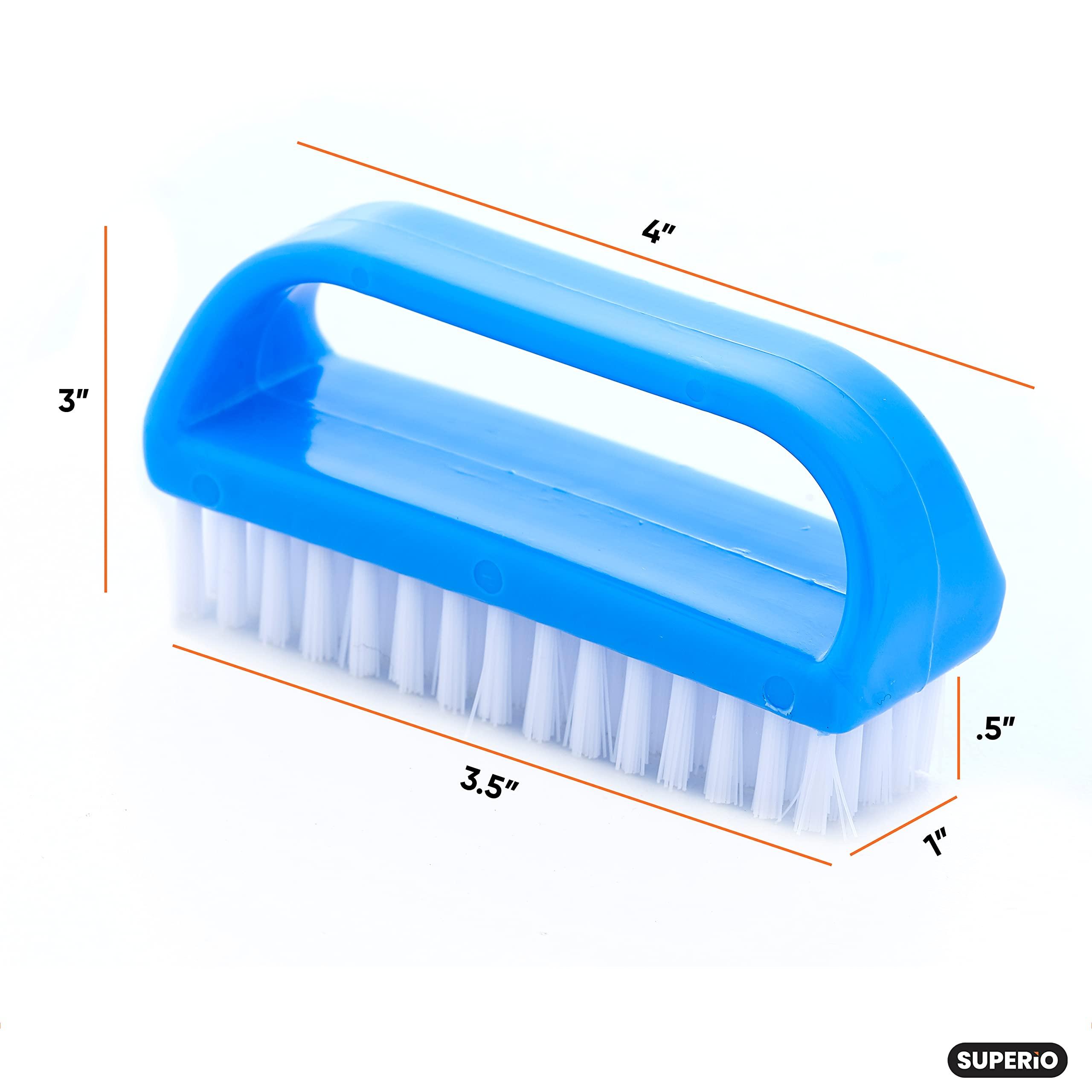 Superio Nail Brush for Cleaning Fingernails, Nail Scrubber Brush, Toe Foot Hands Fingernail Brush Cleaner- Small Scrub Brush- All-Purpose Stiff Cleaning Brush for Home, Kitchen, Work, 24 Pack - Superio