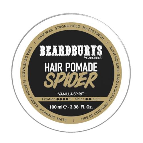 BY CAROBELS BEARDBURYS BY CAROBELS BEARDBURYS Barber Grade Spider Hair Styling Wax With Medium Hold & Natural Looking Finish, Hair Volume for Men, 3,5 Fl Oz, Unscented, 1 Ounce