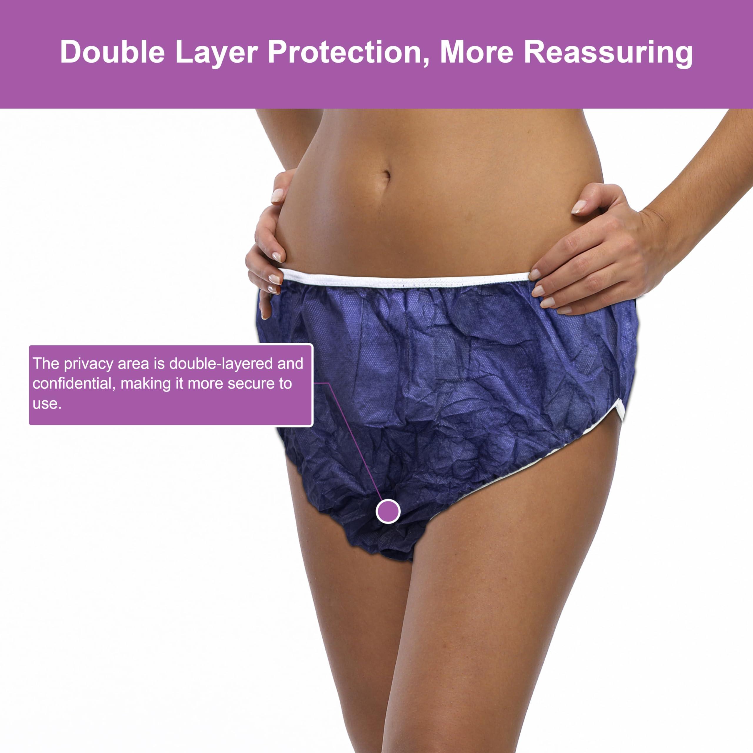 Elitzia Elitzia Disposable Underwear Underpants One Time Use Beauty Salon SPA Hotel Travel Convenient 50 Pcs Per Set ET004 (Navy Blue XL)