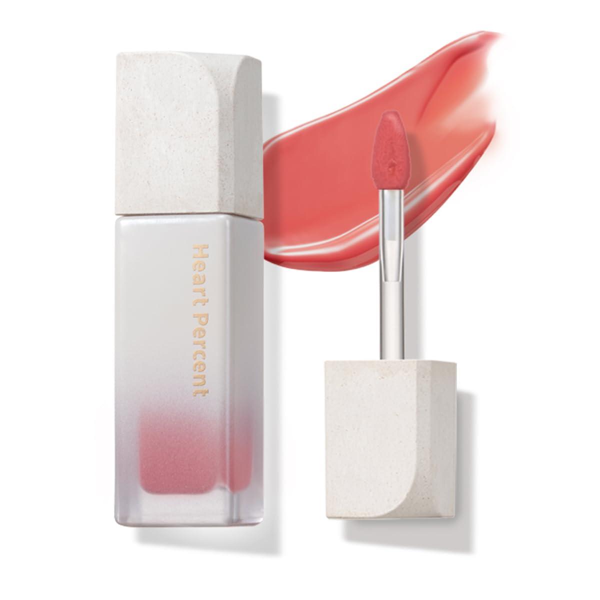 Heart Percent Heart Percent Dote On Mood Pure Glow Tint, Watery & Lightweight Moisturizing Lip Stain Long Lasting Liquid Lipstick 6.8g, 07. Fig Rose