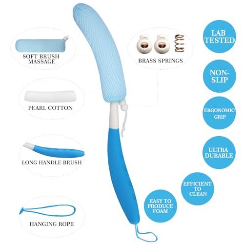 Leetye Mei Leetye Mei Long Handled Shower Brush, Non-Slip Long Handle Bath Brush, Back Body Brush Gentle Exfoliating and Lather Well Deep Cleansing Long-Lasting for Body