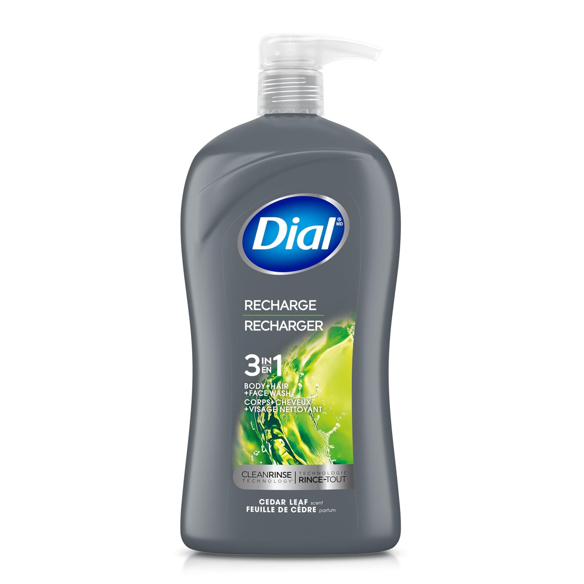 Dial Dial Men 3in1 Body, Hair and Face Wash, Recharge, 32 fl oz
