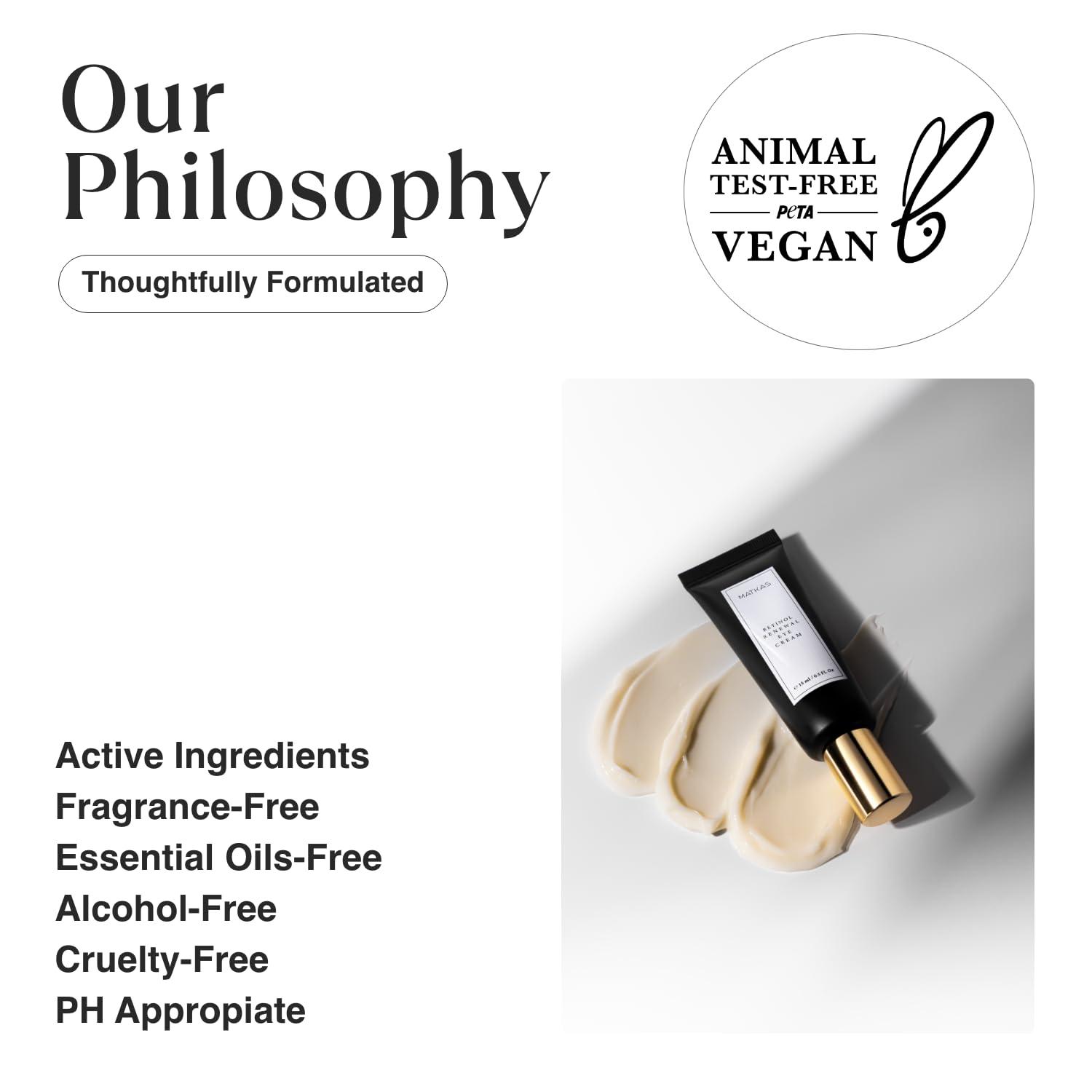 MATKAS MATKAS Korean Retinol Renew Under Eye Cream for Wrinkles, Fine Lines - 15mL Best Under Eye Brightener Cream for Dark Circles, Korean Skincare Retinol Serum for Anti Aging, Eye Bags Treatment for Women