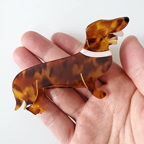 OMG Decor Dachshund Claw Clip,Dog Claw Clip,Acetate Hair Clips,Small Claw Clips for Women