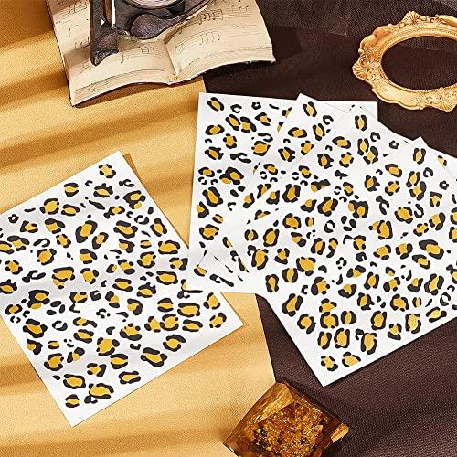 OLYCRAFT OLYCRAFT 10 Sheets Temporary Leopard Tattoo Stickers 5x6 Inch Cheetah Leopard Print Tattoo Stickers Leopard Face Stickers Removable Stickers for Women Art Party Decor Halloween Costume Black & Gold