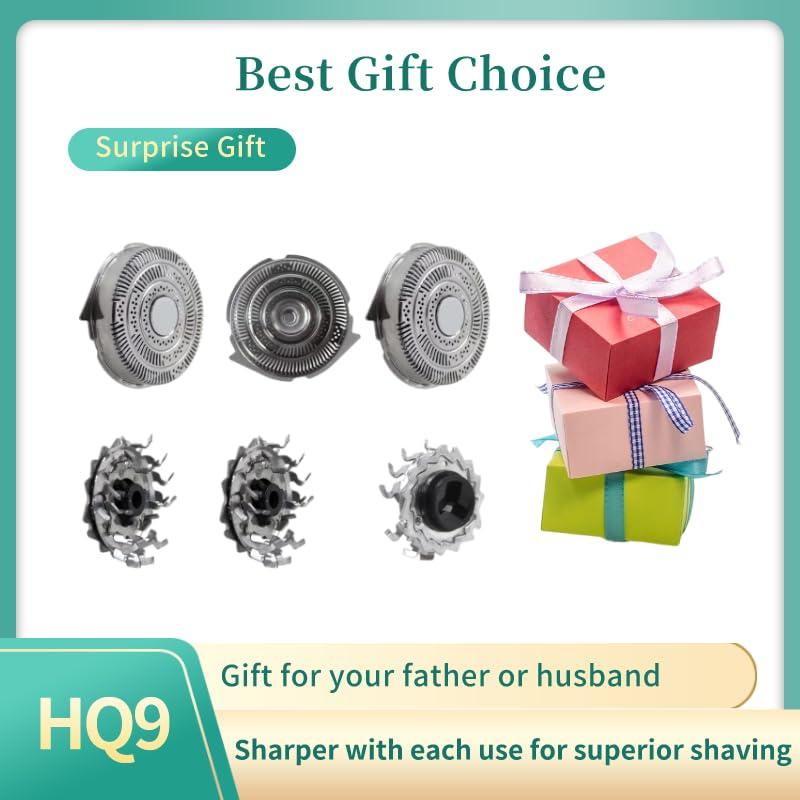 BNVXR 6Pcs HQ9 Replacement Shaver Razor Cutter Blades Fit for Norelco Shaver SpeedXL Series 8240XL 8150XL 8140XL 8160XL 8170XL HQ9080 HQ9070 HQ8240, Upgraded Blades Shaving Heads Replacement