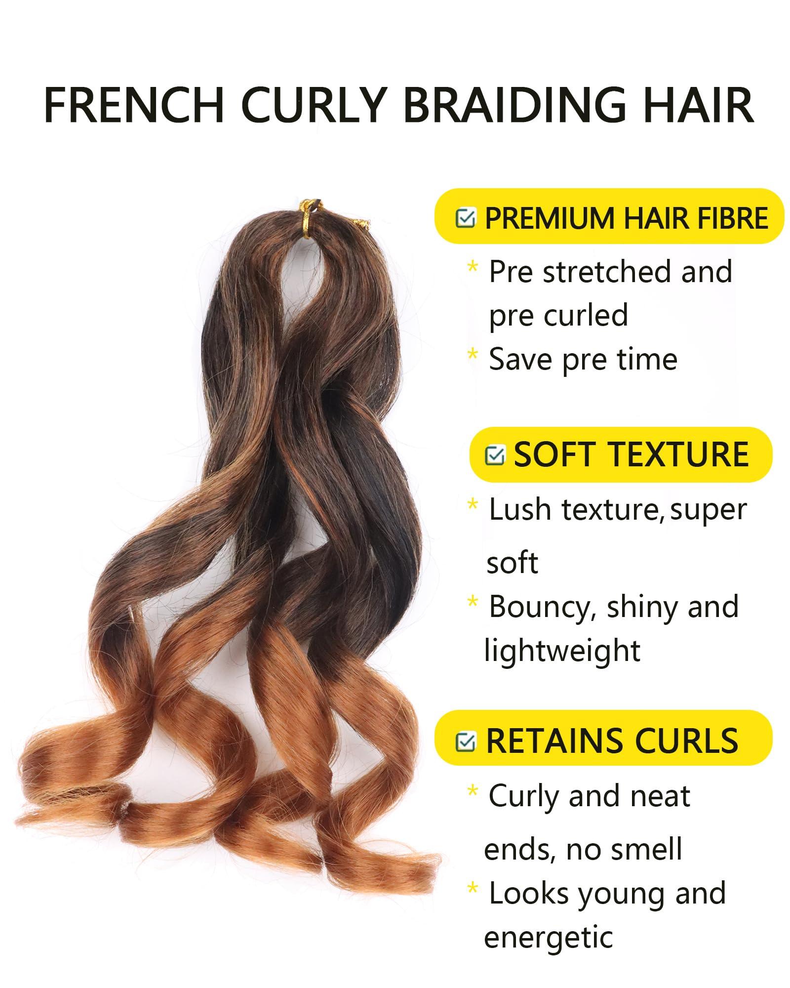 Aeagoo Short Kids Braiding Hair 10 Inch Pre Stretched French Curl Braiding Hair 8 Packs French Curls Braiding Hair Loose Wavy Braiding Hair Extensions for Box Braids10 Inch,T30
