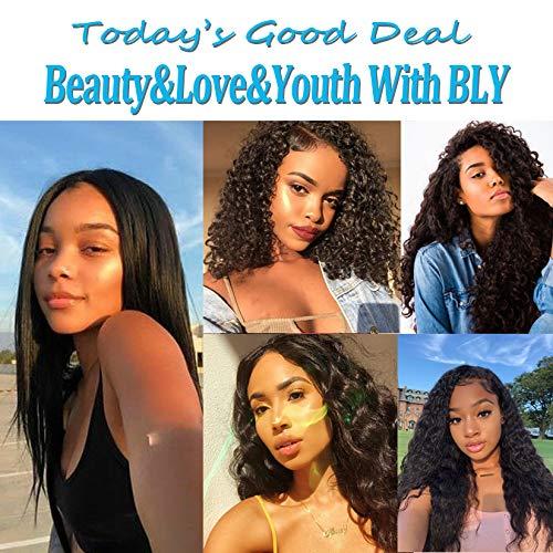 BLY BLY 7A Mongolian Afro Kinky Curly Human Hair 3 Bundles Unprocessed Hair Weave Weft Big Hair for African American Women Natural Color (12/14/16 Inch, Kinky Curly Black)