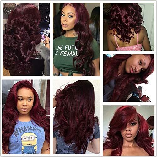 Feel me FEEL ME Hair 3 Bundles(12 14 16) Body Wave Brazilian Hair Bundles 8A Mink Brazilian Body Wave Human Hair Weave Bundles Unprocessed Virgin Hair Weft Extensions 99j Red Burgundy Hair Deals