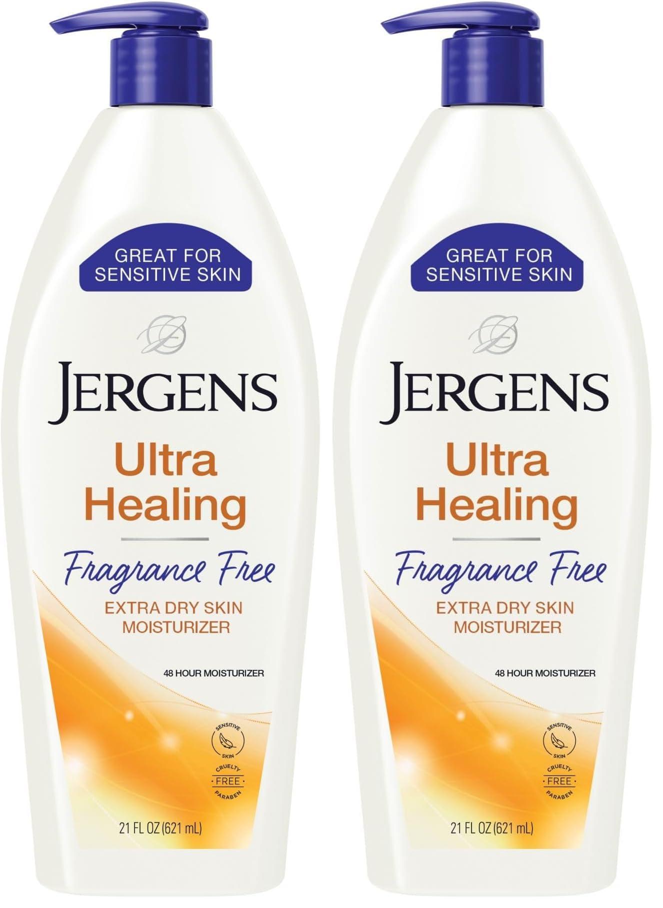 Jergens Jergens Hand and Body Lotion, Ultra Healing Dry Skin Moisturizer, Fragrance Free Lotion, Sensitive Skin Lotion, 21 Oz (Pack of 2)