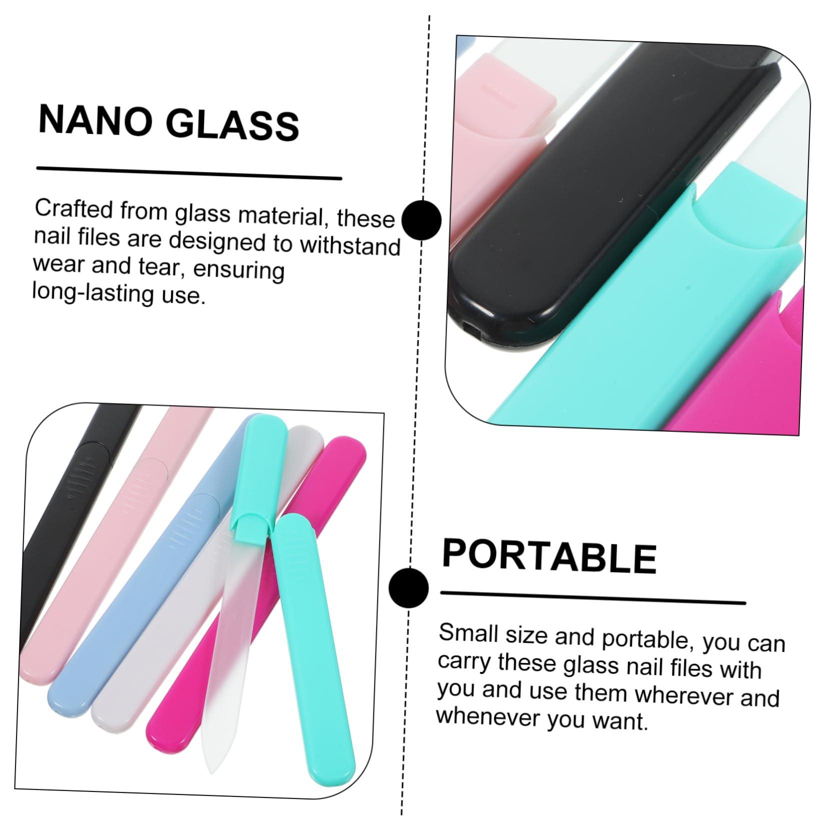 ASAKKURA ASAKKURA 6pcs Glass Nail File Manicure Tool Manicure Nail Files Nail File for Fingernail Nail Trimming Files Portable Nail Files Travel Nail Files Small Nail Files Pedicure Tool Nano Glass