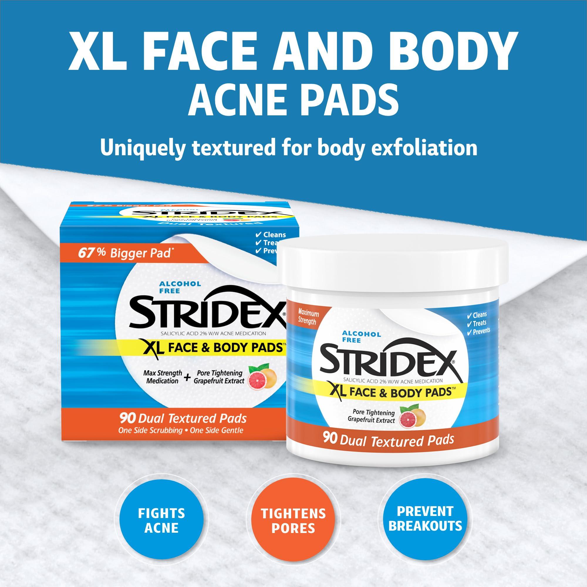 Stridex Stridex XL Face Body Pads, 90 Count