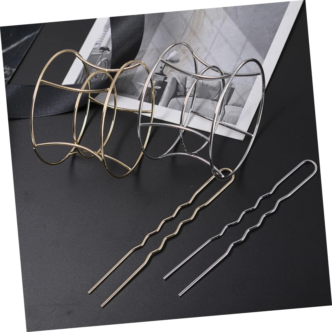 Baluue Baluue Vintage Hair Clips Gold Hair Cuffs Bun Cuff Pin for Women Hair Bun Cage for Hair