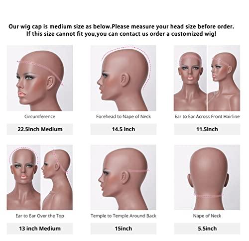 YiweYowe YiweYowe Brown Straight Headband Wigs Human Hair 1B30 Brown Ombre Wigs Medium Auburn Wigs Dark Root Glueless None Lace Wig 150% Density Brazilian Virgin Hair Machine Made Headband Wig 30 Inch