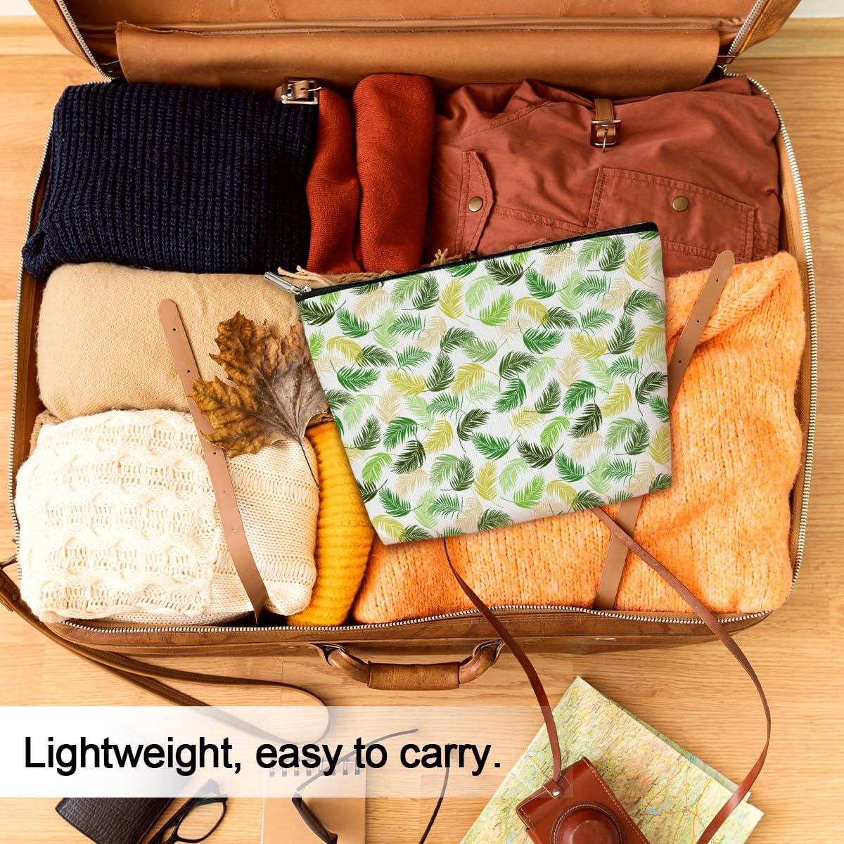 JIRIM-BEUTY Summer Makeup Bag Boho Small Cosmetic Bag Aesthetic Makeup Bag Green Makeup Bag Small Makeup Pouch for Purse Toiletry Bags for Women Travel Skincare Bag Small Cosmetic Pouch Accessory Bag (JRM621)