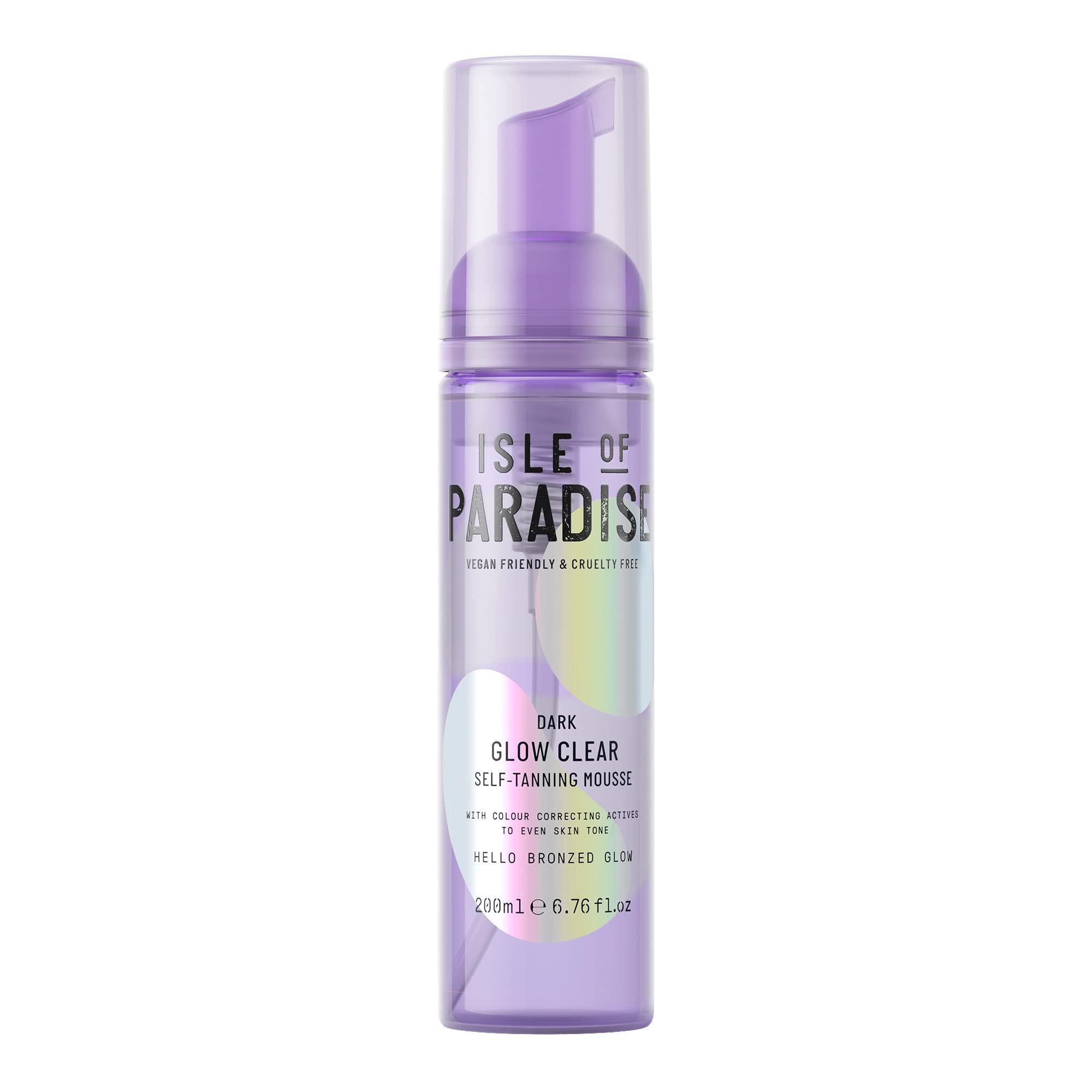 Isle of Paradise Isle of Paradise Glow Clear Self-Tanning Mousse, Dark (Bronzed Glow) - Color Correcting Tanning Foam for Ultimate Bronze, Vegan and Cruelty Free, 6.76 Fl Oz