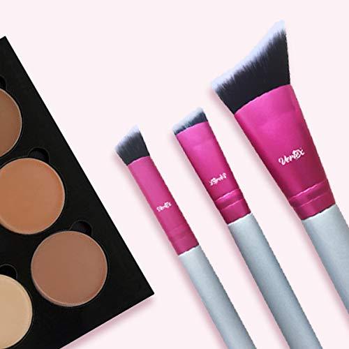 Vertex Nose Contour Brush Contouring Makeup Brush Set - Sculpting Blending Real Brush Hair Angled Blush Techniques Dramatic Cheekbones Highlighting Bronzer Palette Powder Concealer Foundation Cream