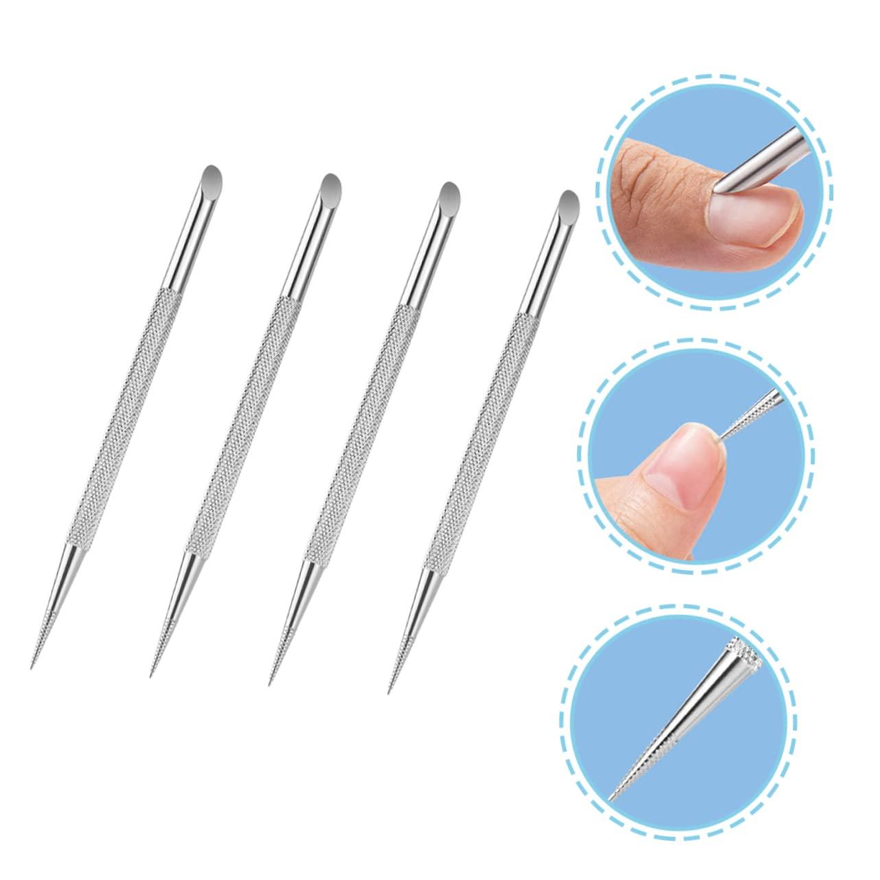 Healeved Healeved Professional Manicure Set 4pcs Cuticle Pusher Stainless Steel Nail Care Tools for Home Salon