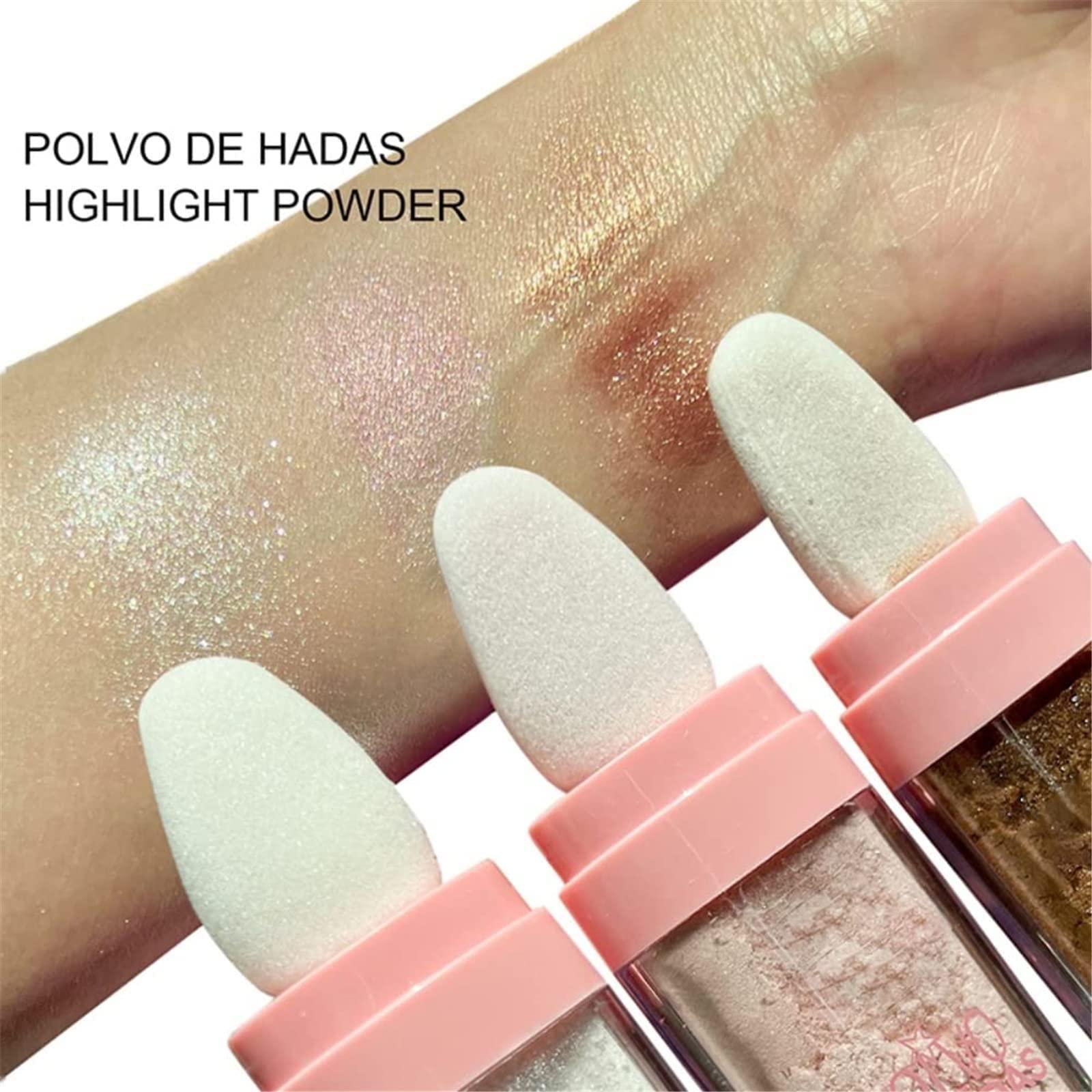 Kayswang Kayswang Body Glitter Powder Stick Face Highlights Shimmer Face and Body Highlighter Powder with Sponge Head, Magic Colour Shiner Powder for Face Body, Arms, Collarbones and Leg (02#Pink)