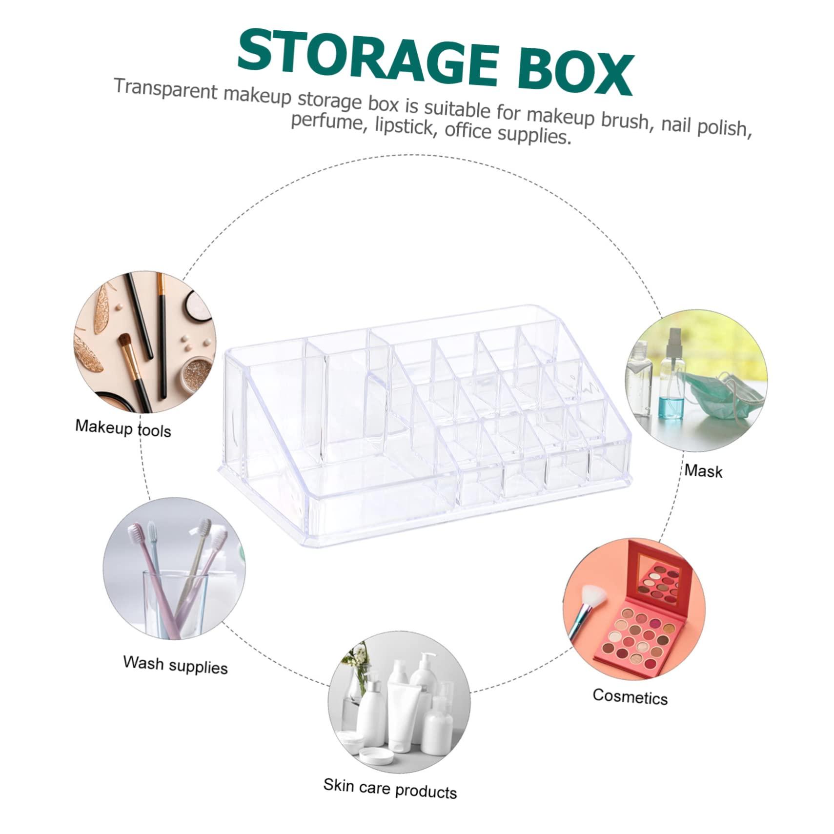 Mipcase Mipcase Box Lipstick Storage Box Makeup Organiser Storage Holder Cleaner Clear Makeup Organisers Compartments Cosmetic Display Cases Bins Makeup Brushes Skincare Lip Tint Palette Plastic