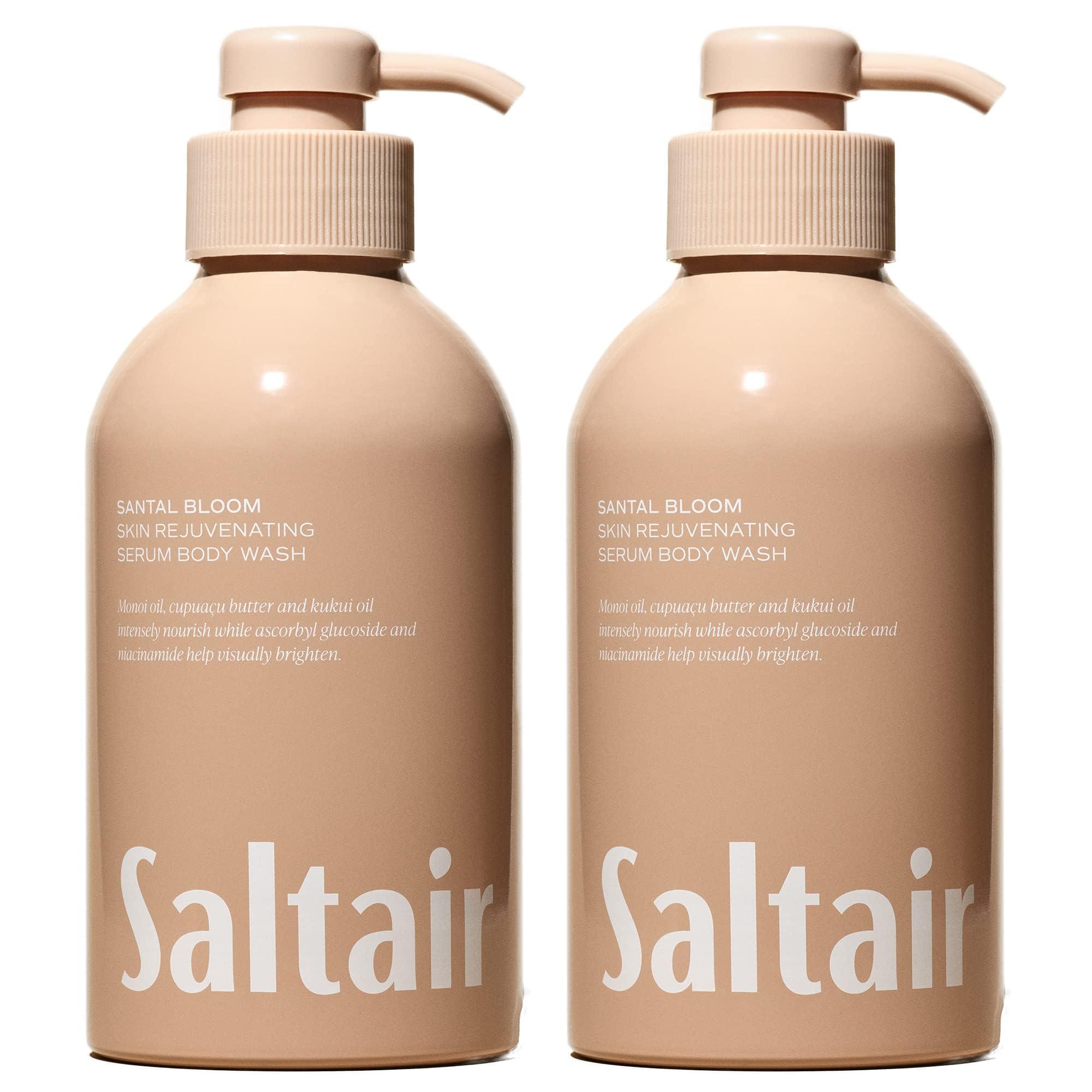 Saltair Saltair Body Wash, Santal Bloom 2-Pack. Moisturizing Body Cleanser with Monoi Oil and Cupuacu Butter. Luxury Shower Gel for Women. Vegan, Cruelty-Free Paraben Free. 2x 17oz Pump Bottles
