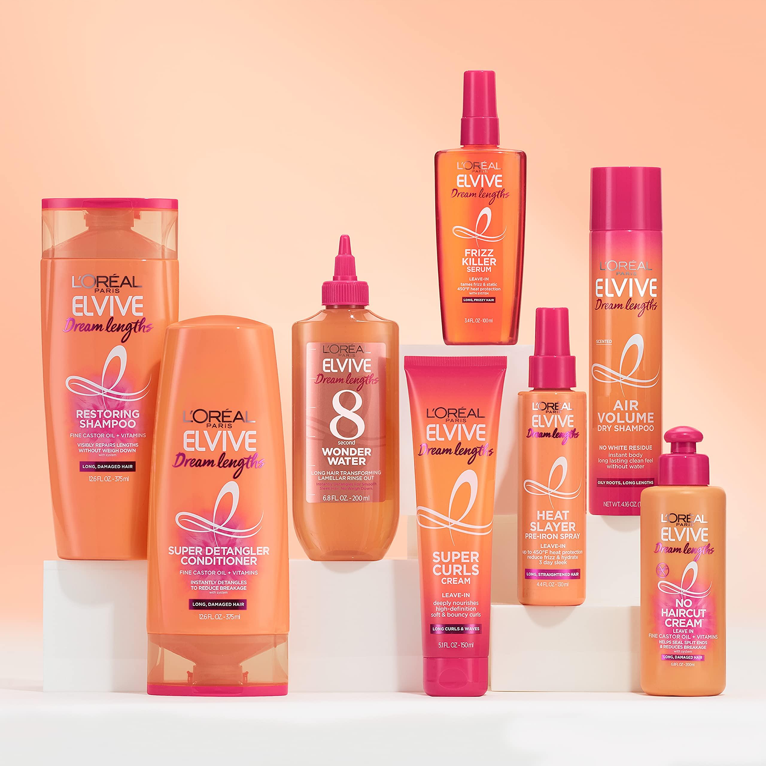 LOral Paris L\'Oreal Paris Elvive Dream Lengths Heat Slayer Pre-Iron Spray Leave-In, 4.4 Ounce