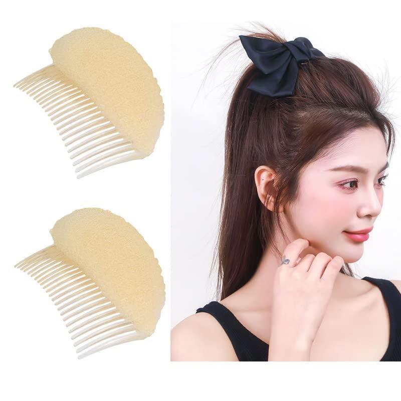 VASANA 2 PCS Sponge Hair Volume Inserts with Comb and Base - Hair Styling Tools for Women, Black Accessories